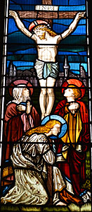 The Crucifixion in the south aisle east window February 2013